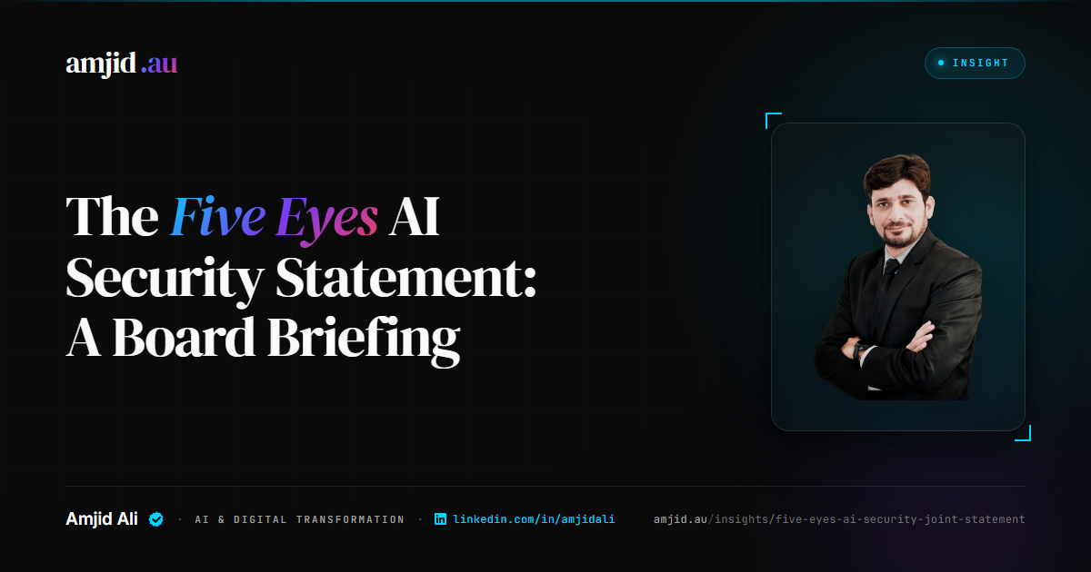 The Five Eyes AI Security Statement: A Board Briefing, AI Security, Cybersecurity